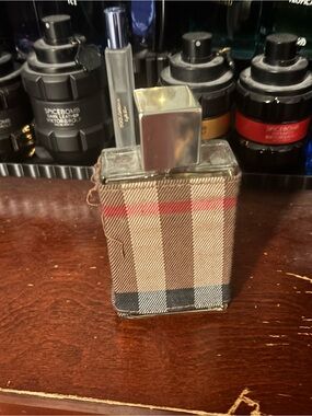 Plaid Fabric Men's Cologne Bottle - Classic Check Design full